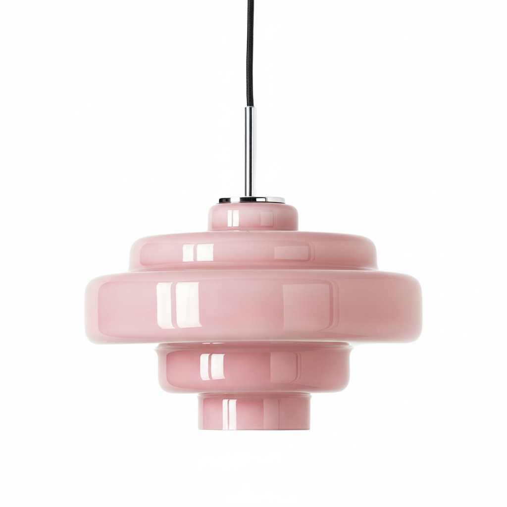 Colored Glass Pendant Lamp with Adjustable Suspension | Modern Light Point for Dining Room Kitchen Living Room - Lamylie