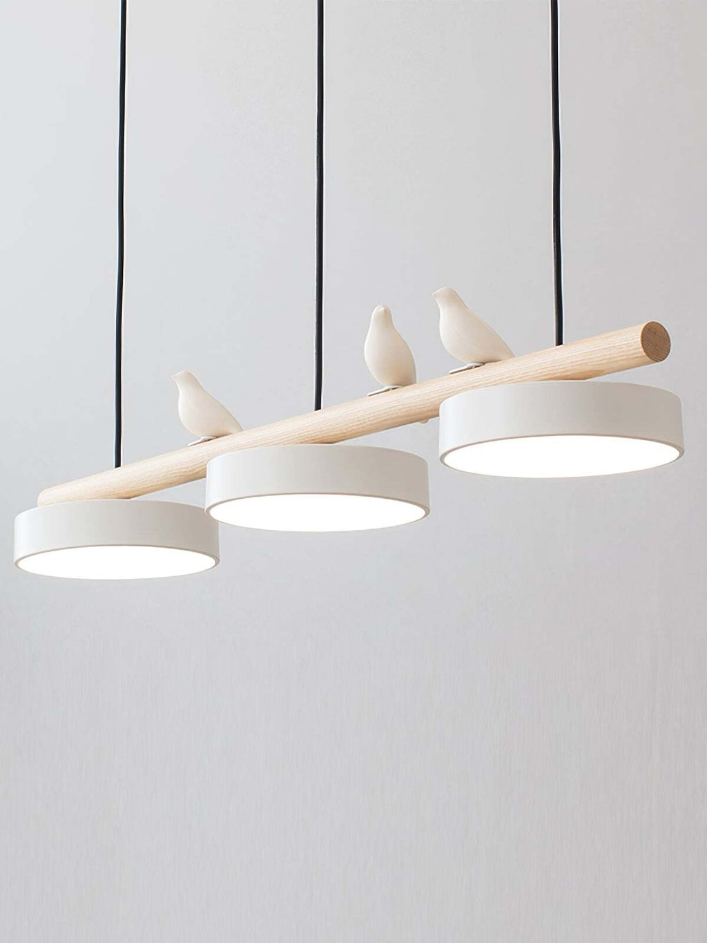 Wooden Pendant Lamp Bird Shape Three Shades Scandinavian Kitchen Island - Lamylie