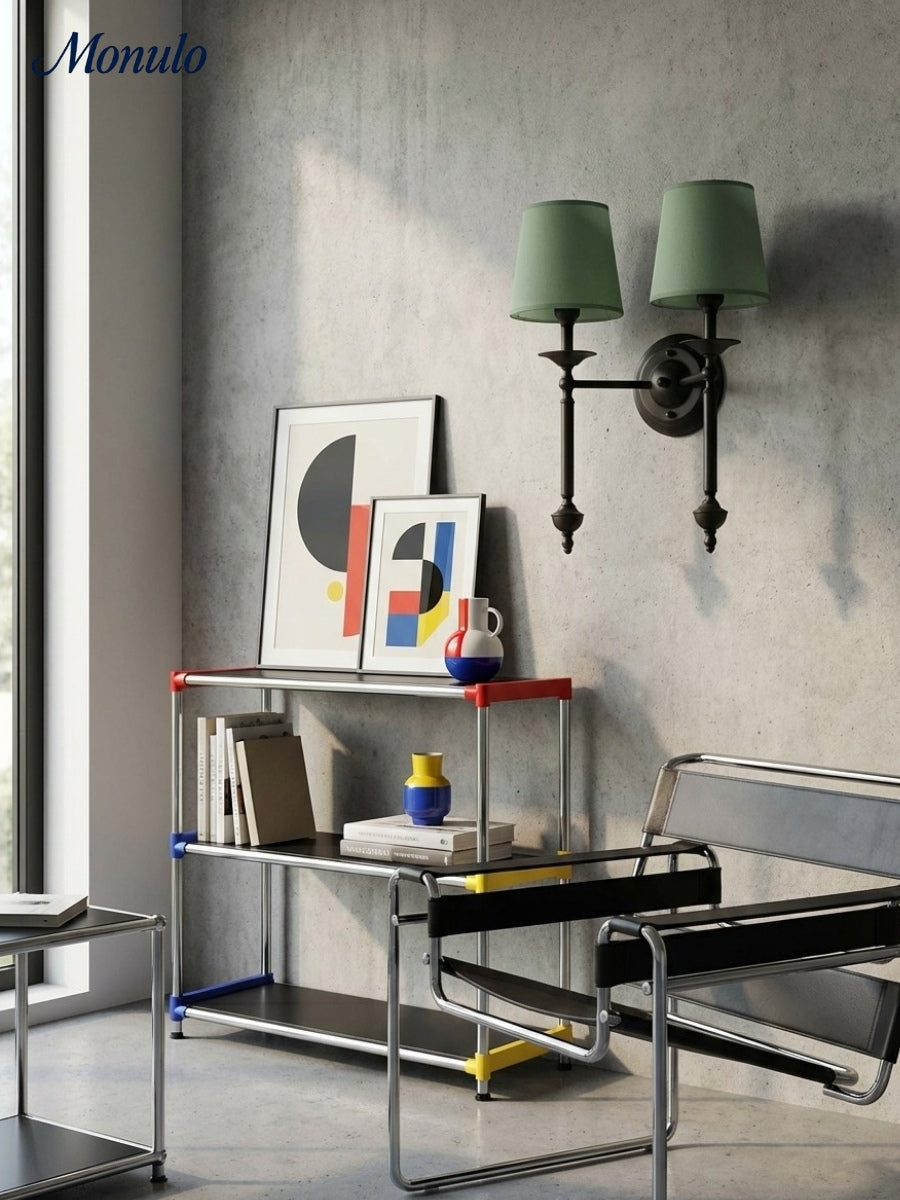 Stoffwandleuchte mit Vintage-Kupfer-Finish | Atmosphärische Beleuchtung für Flur, Schlafzimmer und Wohnzimmer - Lamylie