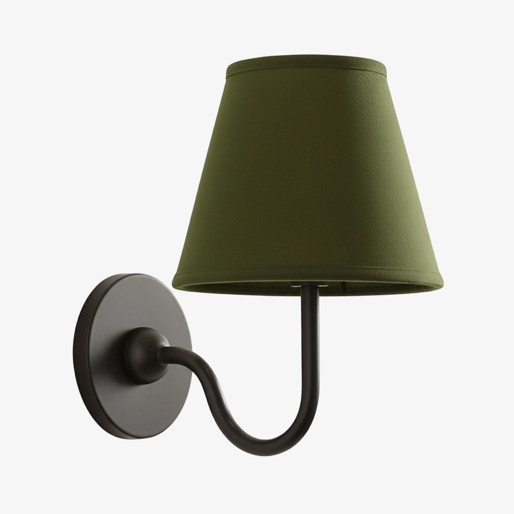 Wall Lamp with Pleated Fabric Shade | Classic Lighting for Bedroom and Living Room - Lamylie
