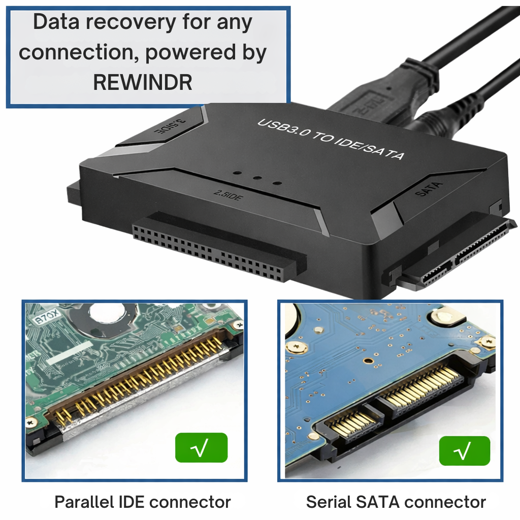 محول محرك أقراص ثابتة USB | واجهة SATA وIDE | نقل بيانات سريع | RecoverPro - Lamylie