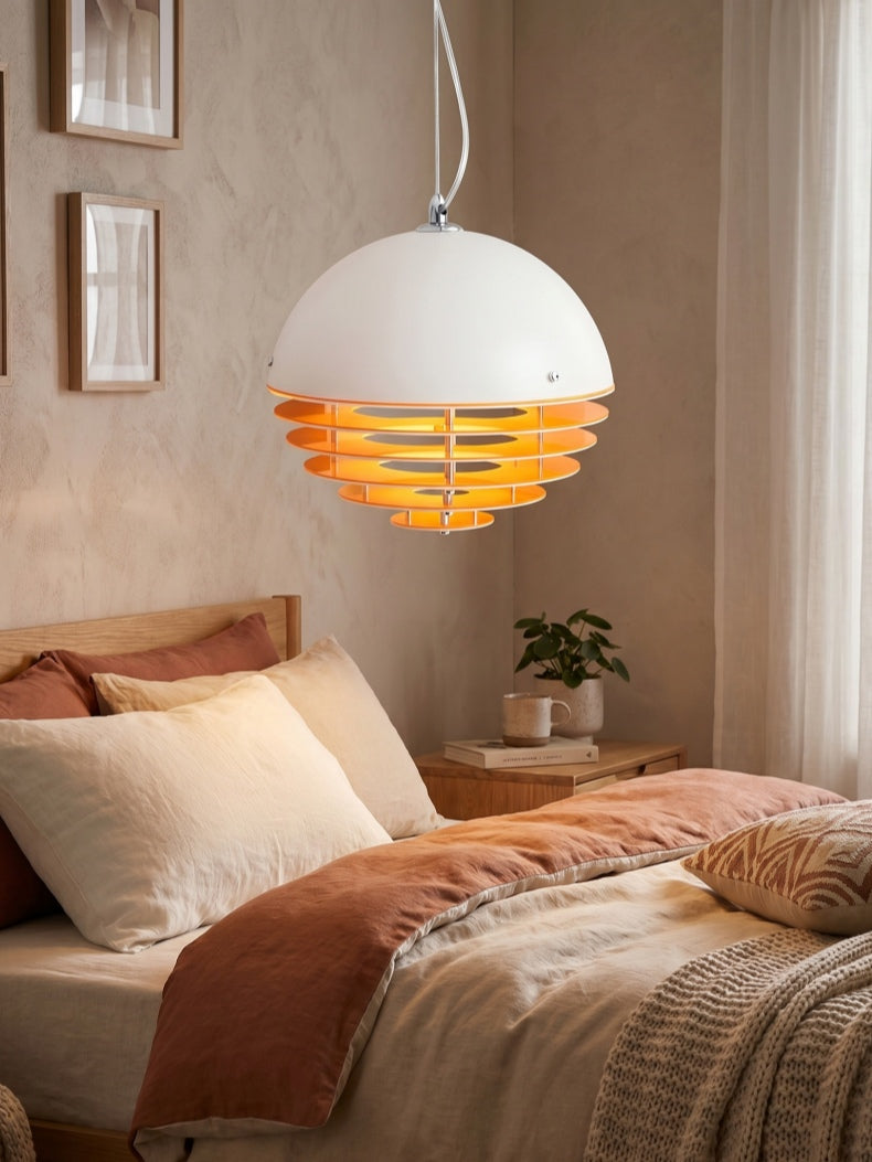 Stylish Pendant Lamp Bauhaus Design Orange-White Ambient Lighting for Modern Interiors - Lamylie