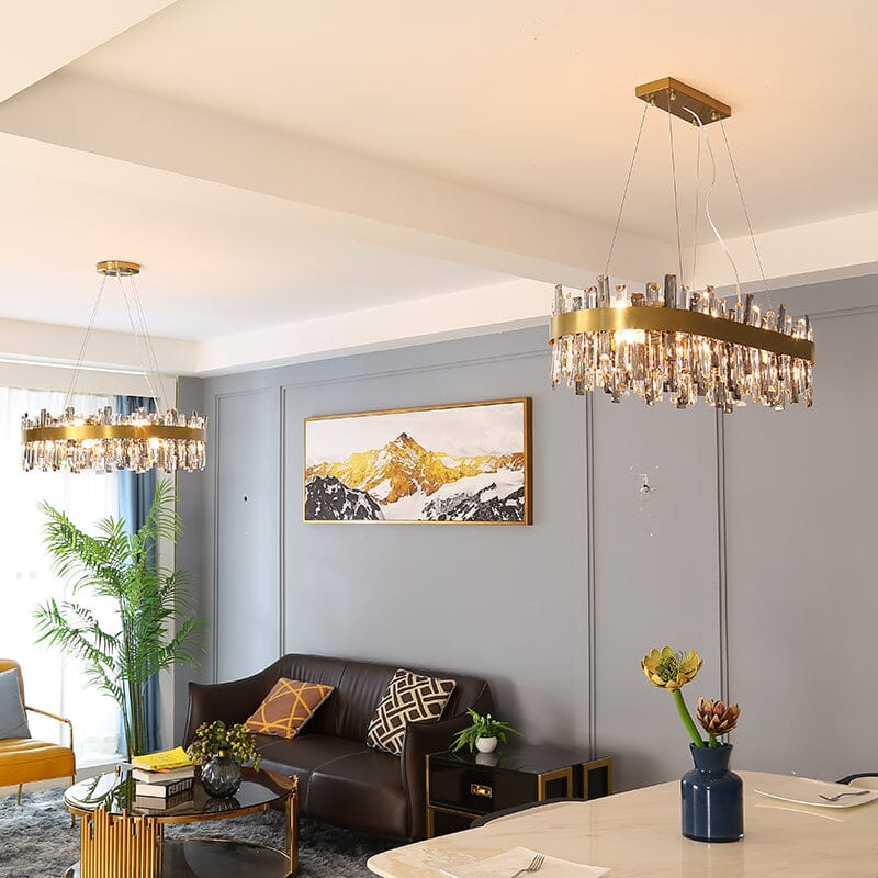 Liora Gold Plated Stainless Steel Crystal Pendant Chandelier