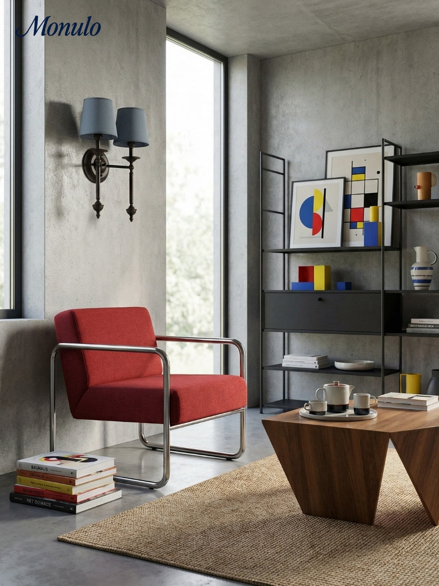 Stoffwandleuchte mit Vintage-Kupfer-Finish | Atmosphärische Beleuchtung für Flur, Schlafzimmer und Wohnzimmer - Lamylie
