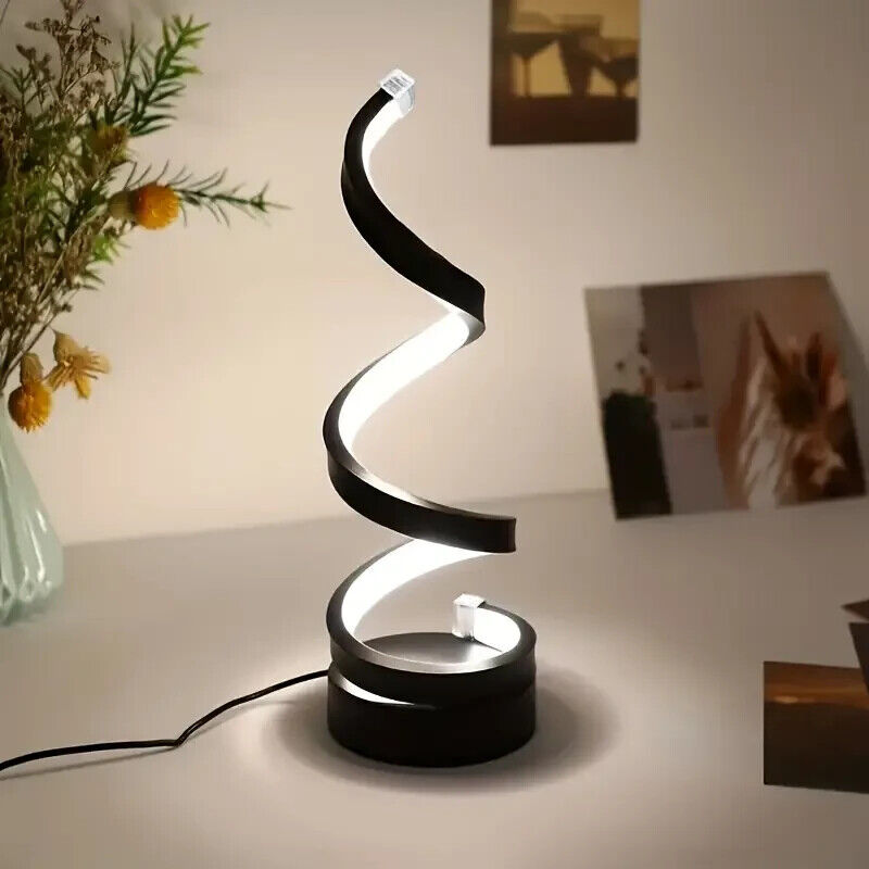 Spiral LED Table Lamp – Touch-Control Dimmable Light - Lamylie