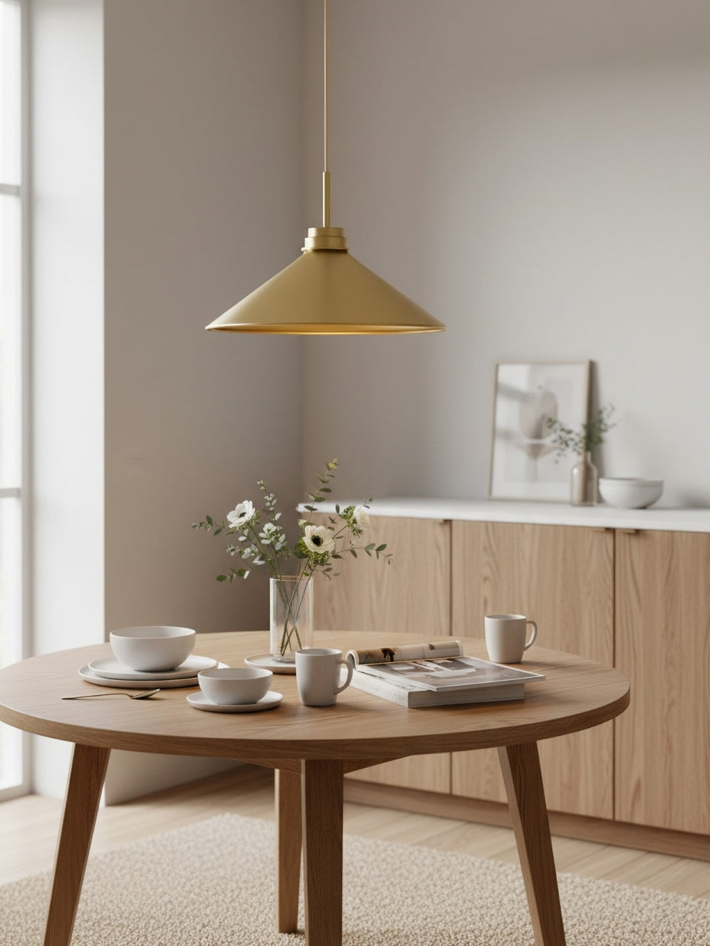 Cone-Shaped Pendant Lamp in Country Style - Dimmable - For Kitchen and Hall - Scandinavian Inspired - Modern Farmhouse Lighting - Lamylie