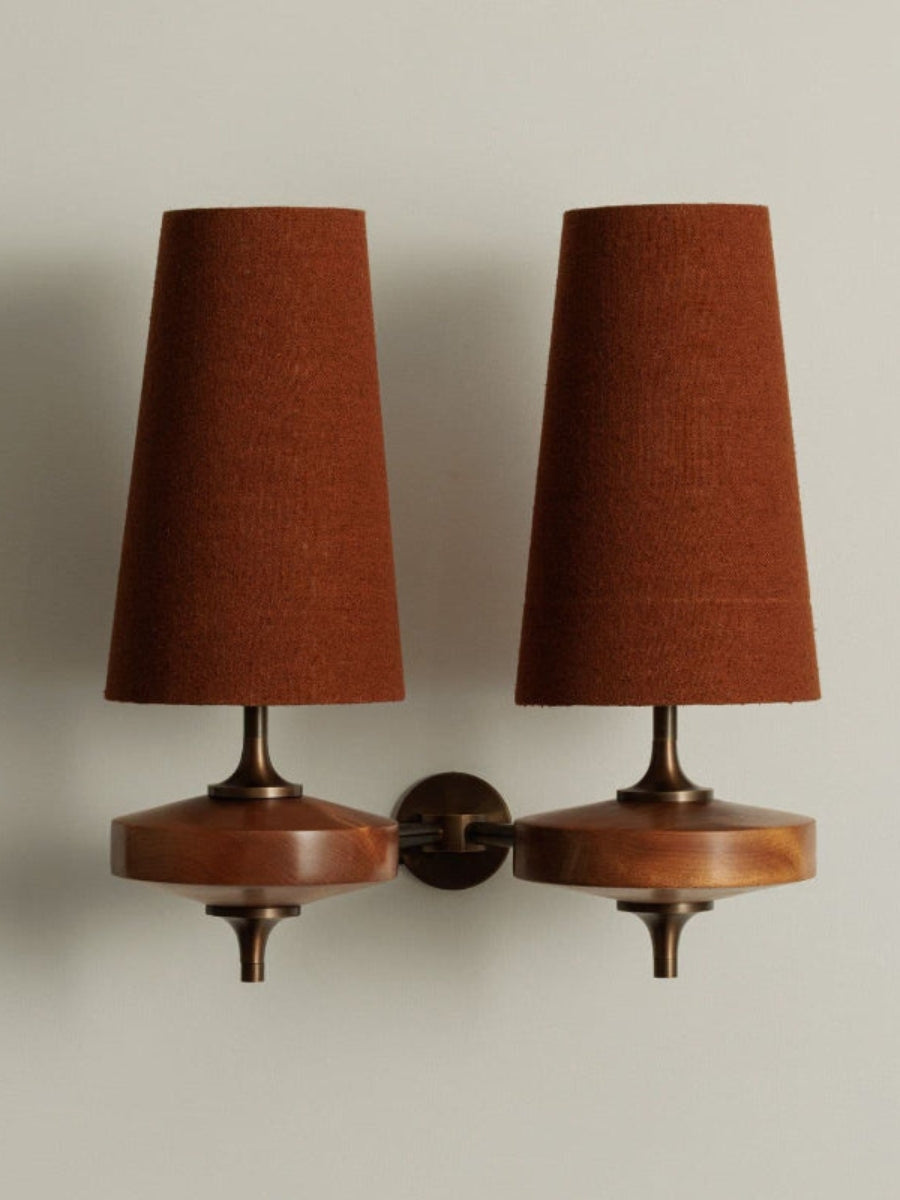 Retro Wall Lamp with Fabric Shade | Vintage Lighting for Bedroom - Lamylie