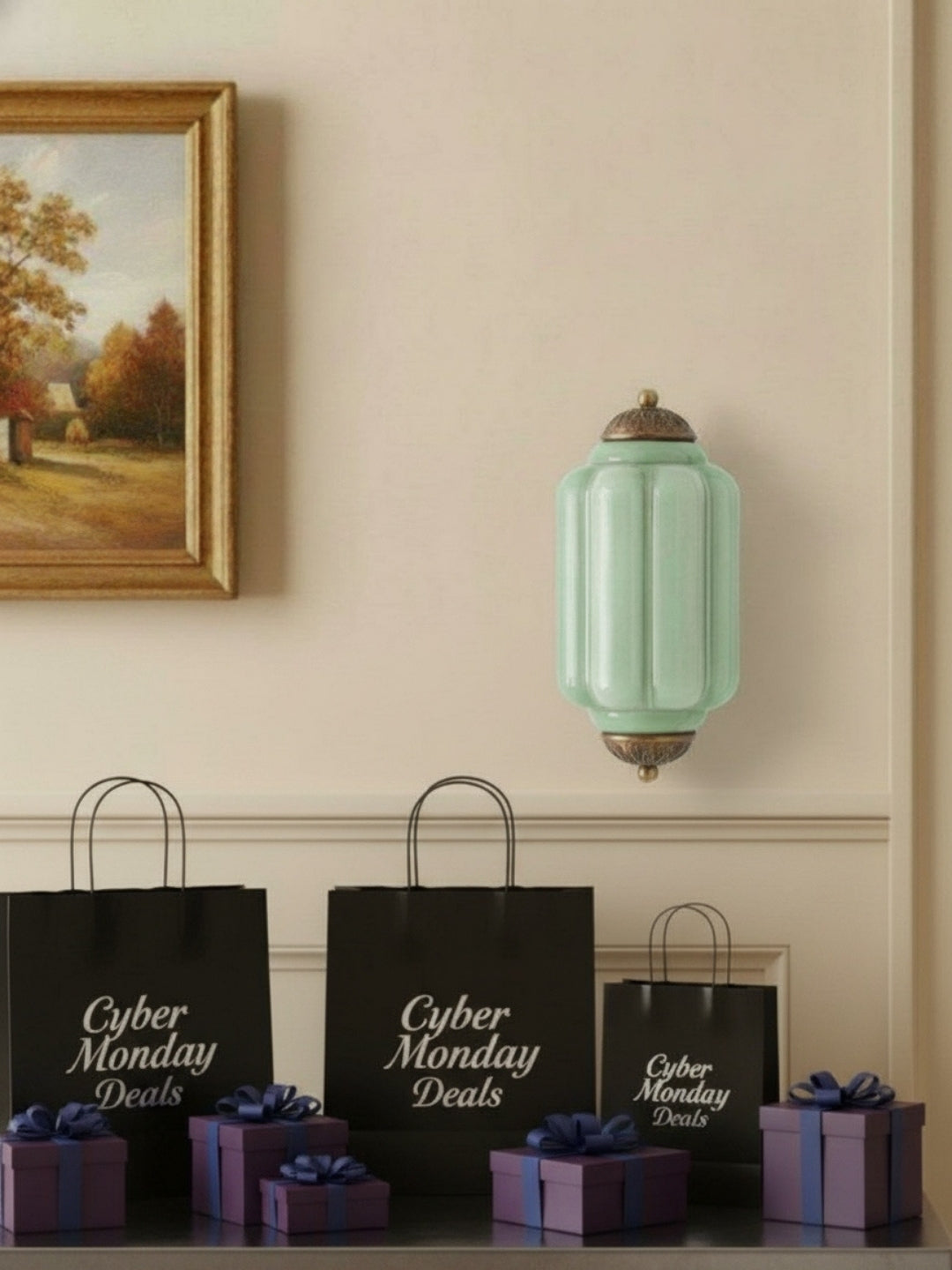 Eloise Vintage Wandleuchte aus Milchglas mit gewelltem Rand - Moderne Akzentbeleuchtung für Bad und Schlafzimmer