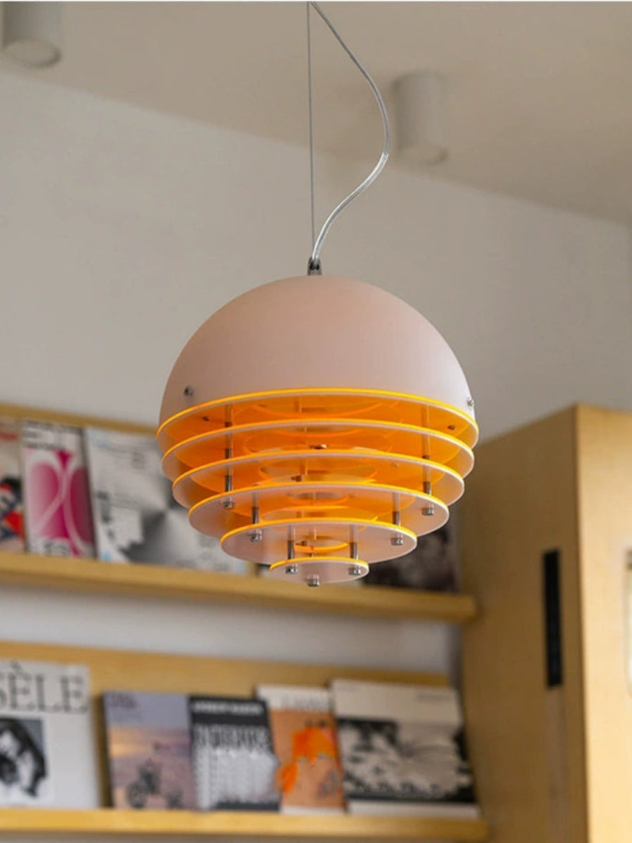 Stylish Pendant Lamp Bauhaus Design Orange-White Ambient Lighting for Modern Interiors - Lamylie