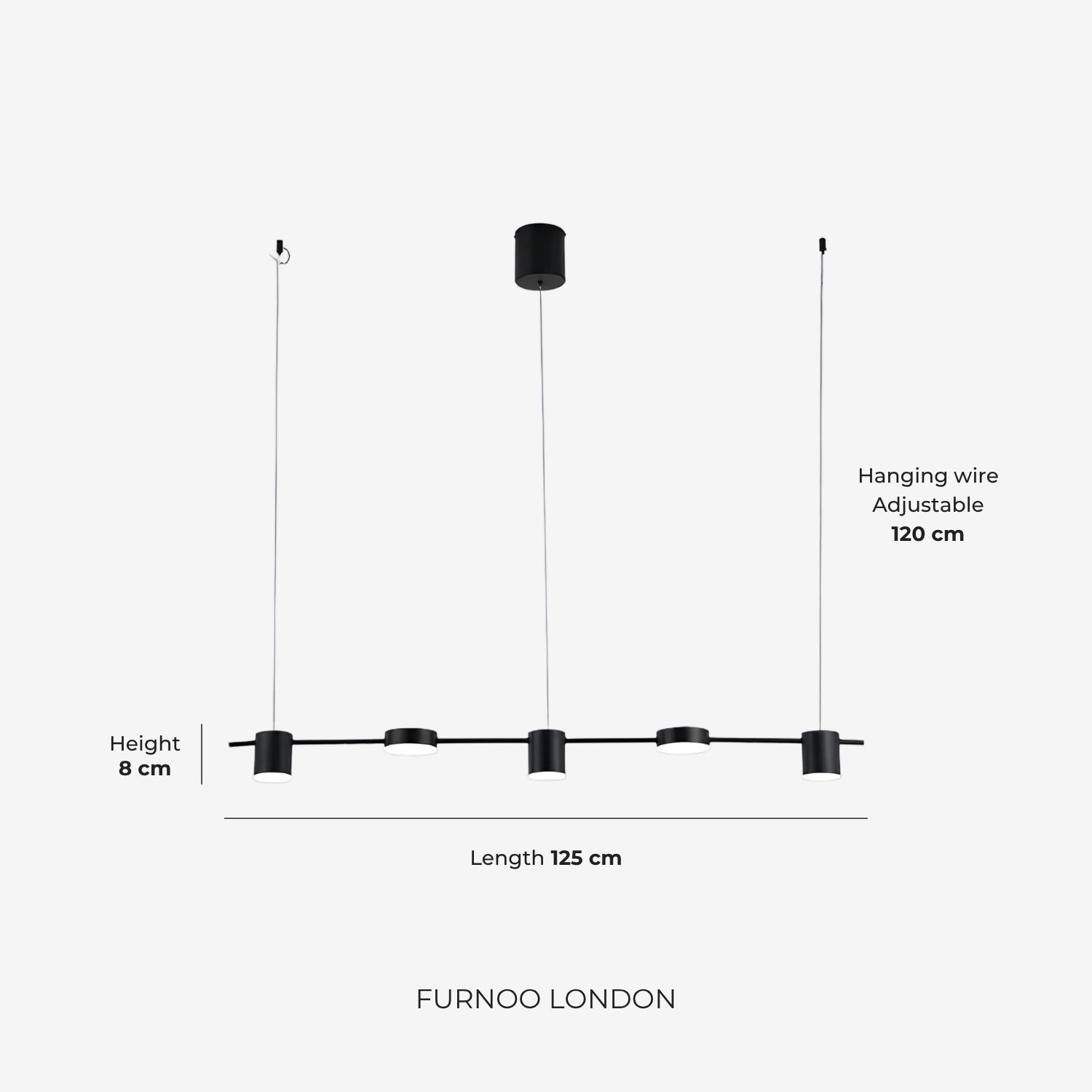 Linear LED Pendant Lamp Helios | Modern Lighting with Metal and Acrylic for Dining Room and Living Room - Lamylie