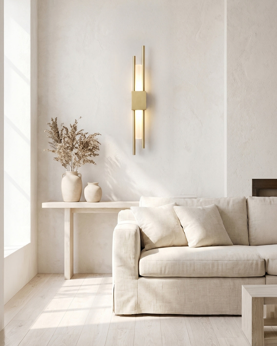 Skandinavische Minimalistische Wandleuchte | Modernes vertikales Design mit gerichteter LED-Beleuchtung | Schwarz Gold - Lamylie