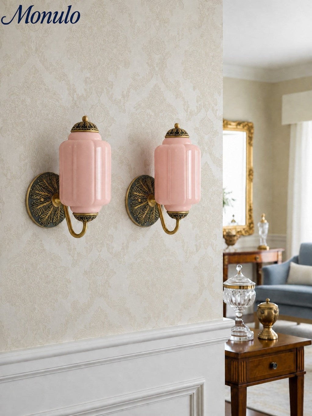 Milk Glass Wall Lamp Eloise for Hall and Bedroom | Vintage Wall Lighting with Milky White Glass - Lamylie