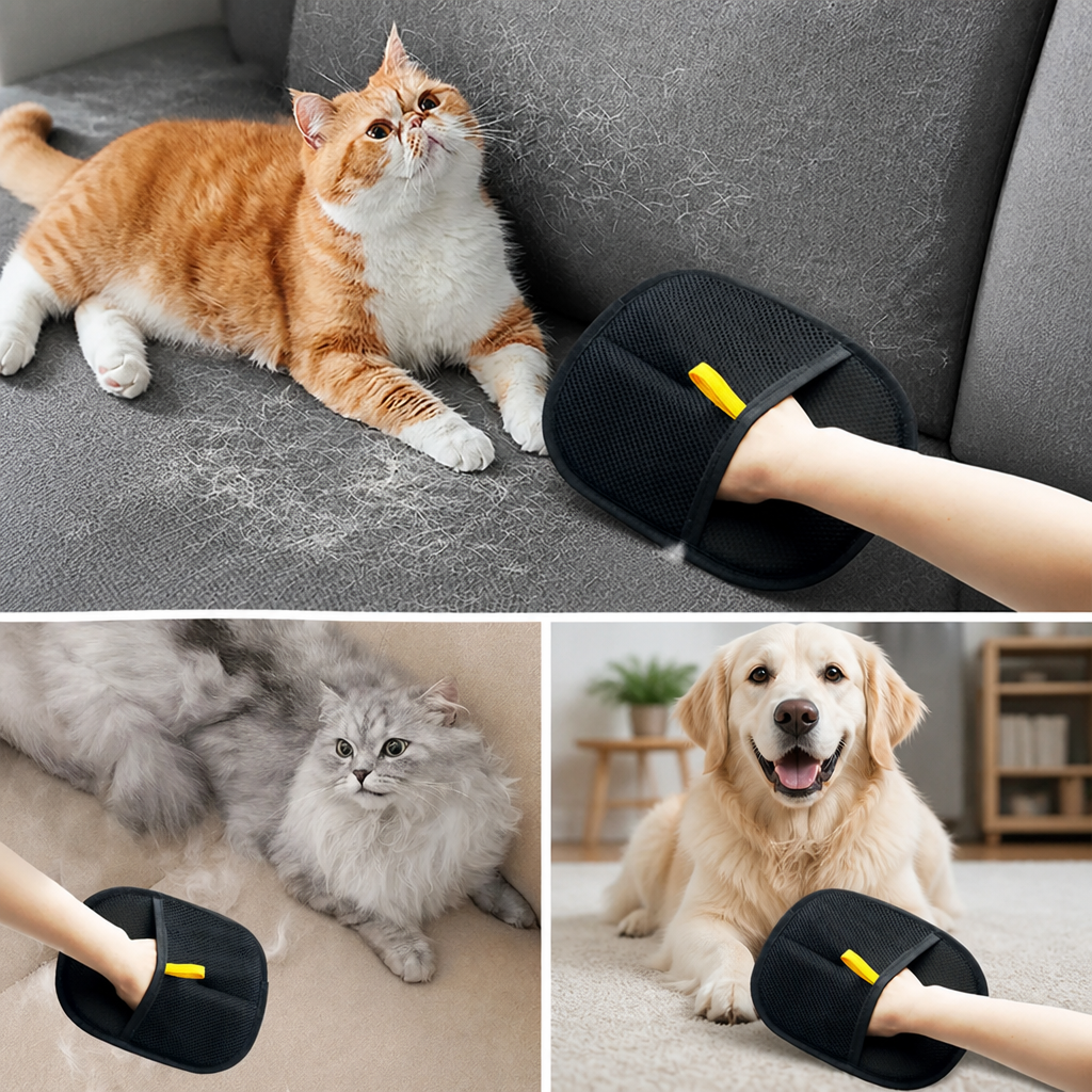 Luvas para pelos FurTamer — Controle fácil dos pelos do seu animal de estimação para uma casa tranquila e sem alergénios - Lamylie