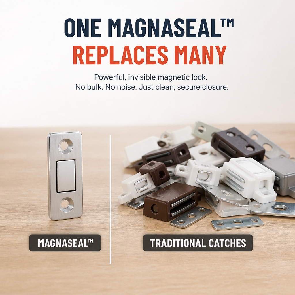 MagnaSeal — Une sécurité silencieuse et sans effort qui garde vos armoires impeccables et parfaitement verrouillées - Lamylie