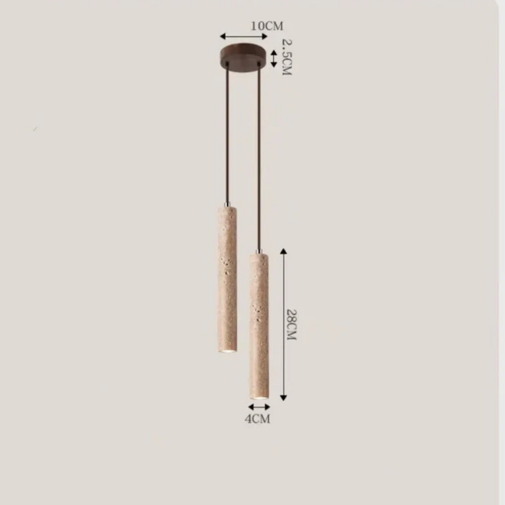 Travertin LED Hängeleuchte – Einfaches Wabi-Sabi Design, warmweiß - Lamylie