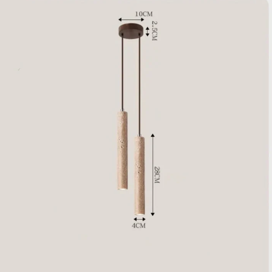 Travertin LED Hängeleuchte – Einfaches Wabi-Sabi Design, warmweiß - Lamylie