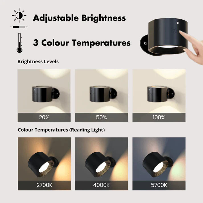 Lampada da parete a LED - Trasforma istantaneamente gli ambienti in rifugi accoglienti senza attrezzi - Lamylie