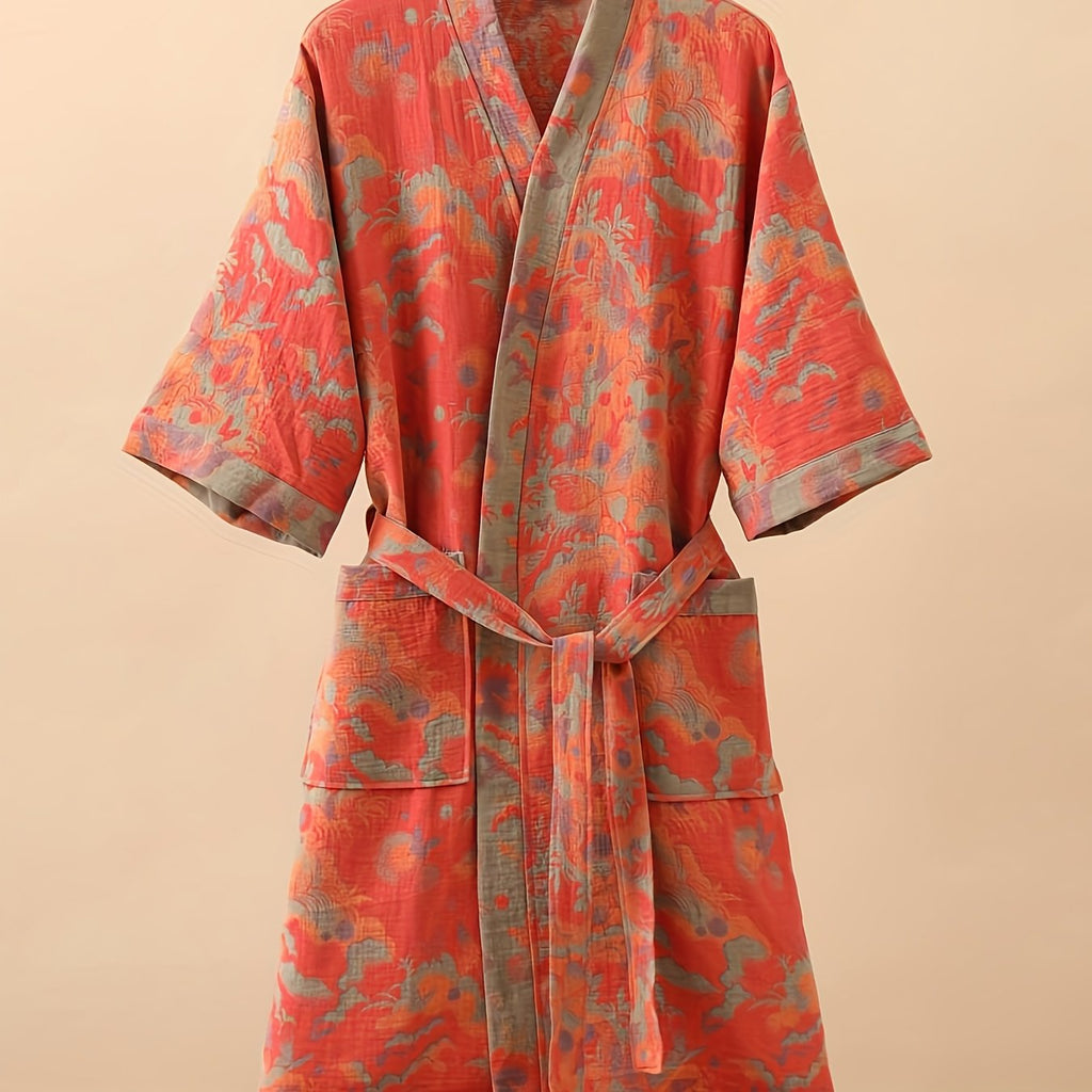 Ensemble de vêtements de nuit unisexe 100 % coton double gaze Luxeloom — Respirant, tissage double épaisseur