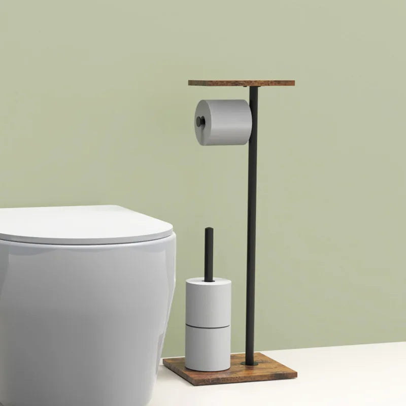 Freestanding Toilet Roll Holder | Tray for Phone and Accessories | Stable Stand | BathBridge - Lamylie
