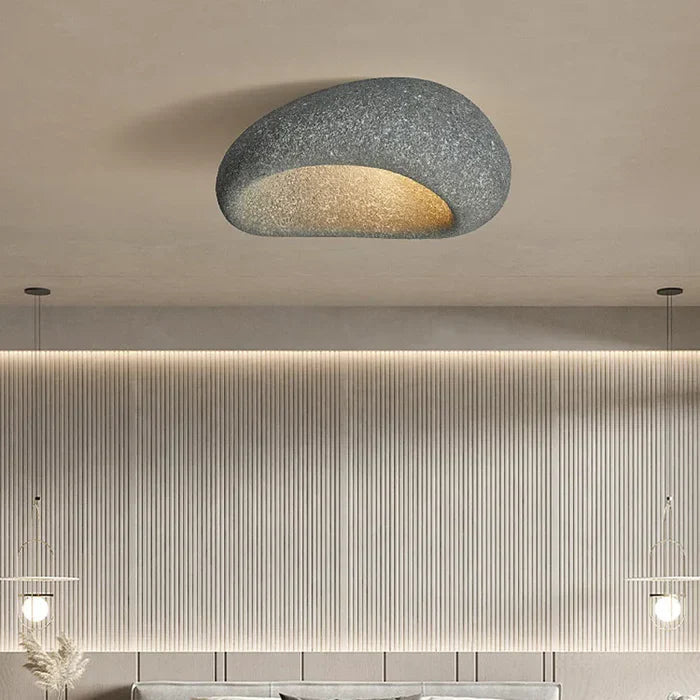Wabi Sabi Deckenleuchte – Sanftes warmes Leuchten mit natürlicher Steinoptik - Lamylie