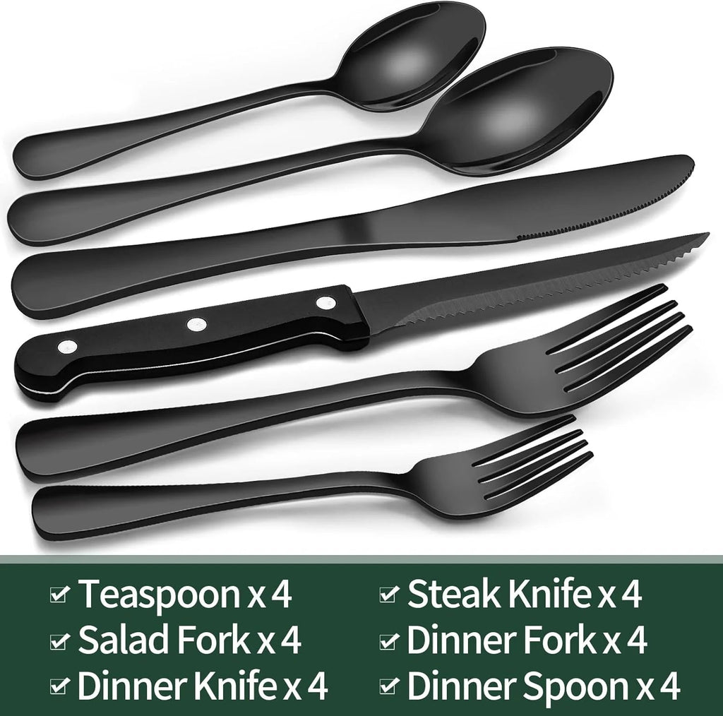Matte Black Tableware Set - Elegant Organization for Every Dinner - Lamylie
