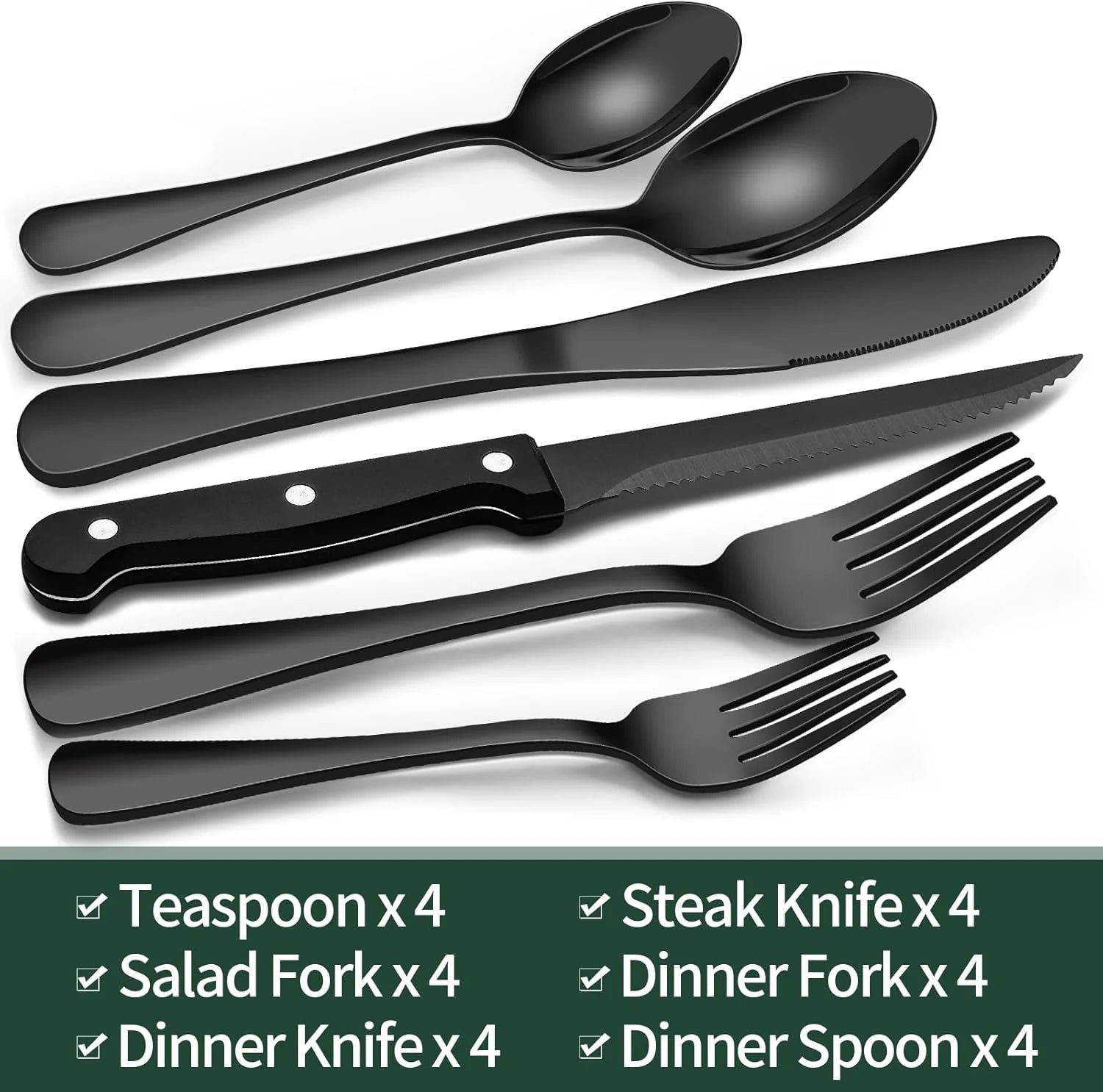 Matte Black Tableware Set - Elegant Organization for Every Dinner - Lamylie