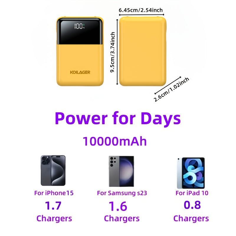 Mini Power Bank 10000mAh with Display - Lamylie