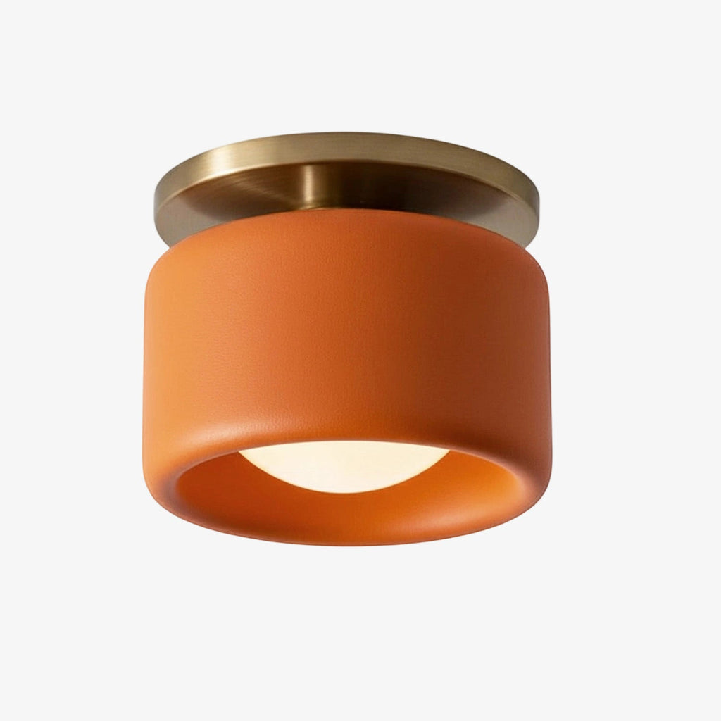 Porcelain Ceiling Lamp with Sleek Mounting | Modern Low Profile Lamp Ceramic Surface Lighting - Lamylie