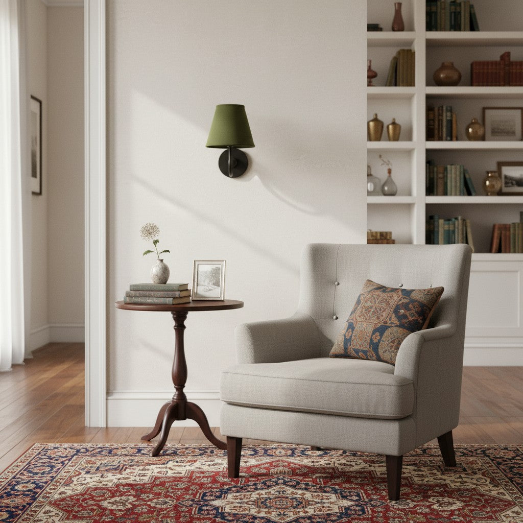 Wall Lamp with Pleated Fabric Shade | Classic Lighting for Bedroom and Living Room - Lamylie