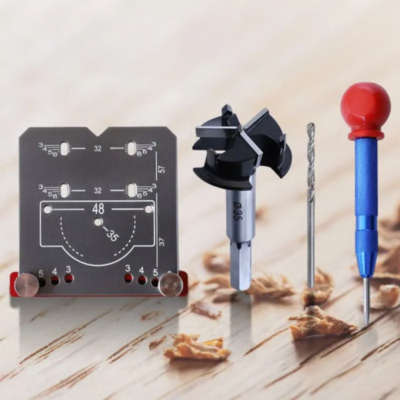 Conjunto de brocas para dobradiças, para uma montagem de mobiliário fácil e perfeita - Lamylie