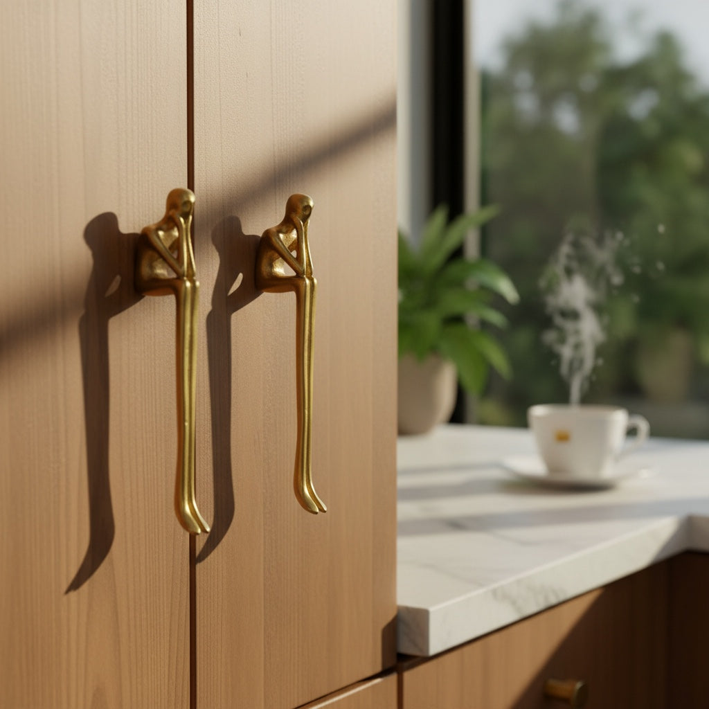 Minimalist Cabinet Handle - Brass Silver Pink - Scandinavian Design Furniture - Lamylie