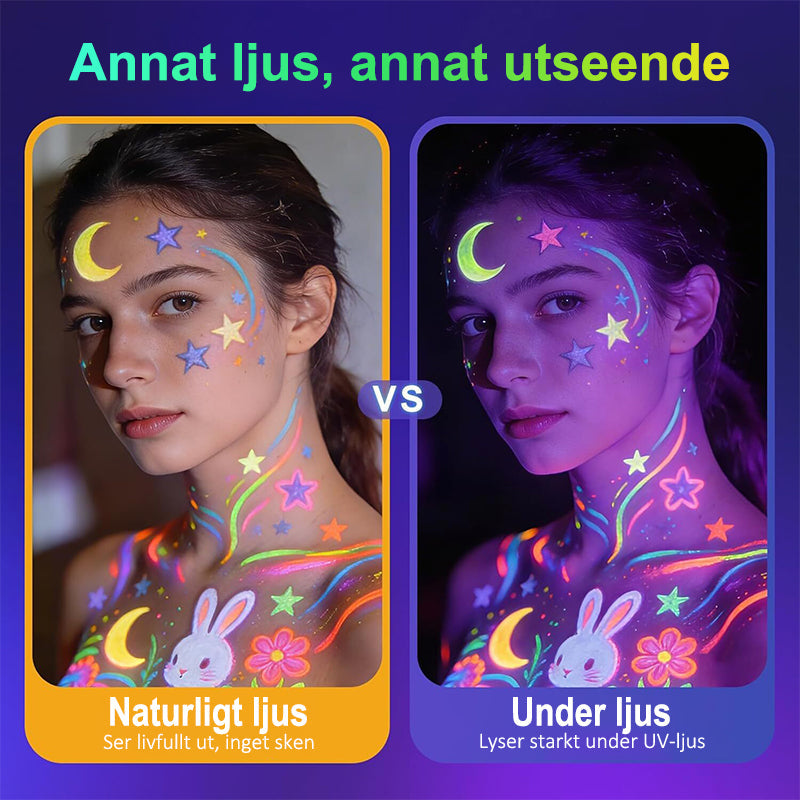 Illumina ogni spazio con una straordinaria body art al neon che cattura l’attenzione - Lamylie