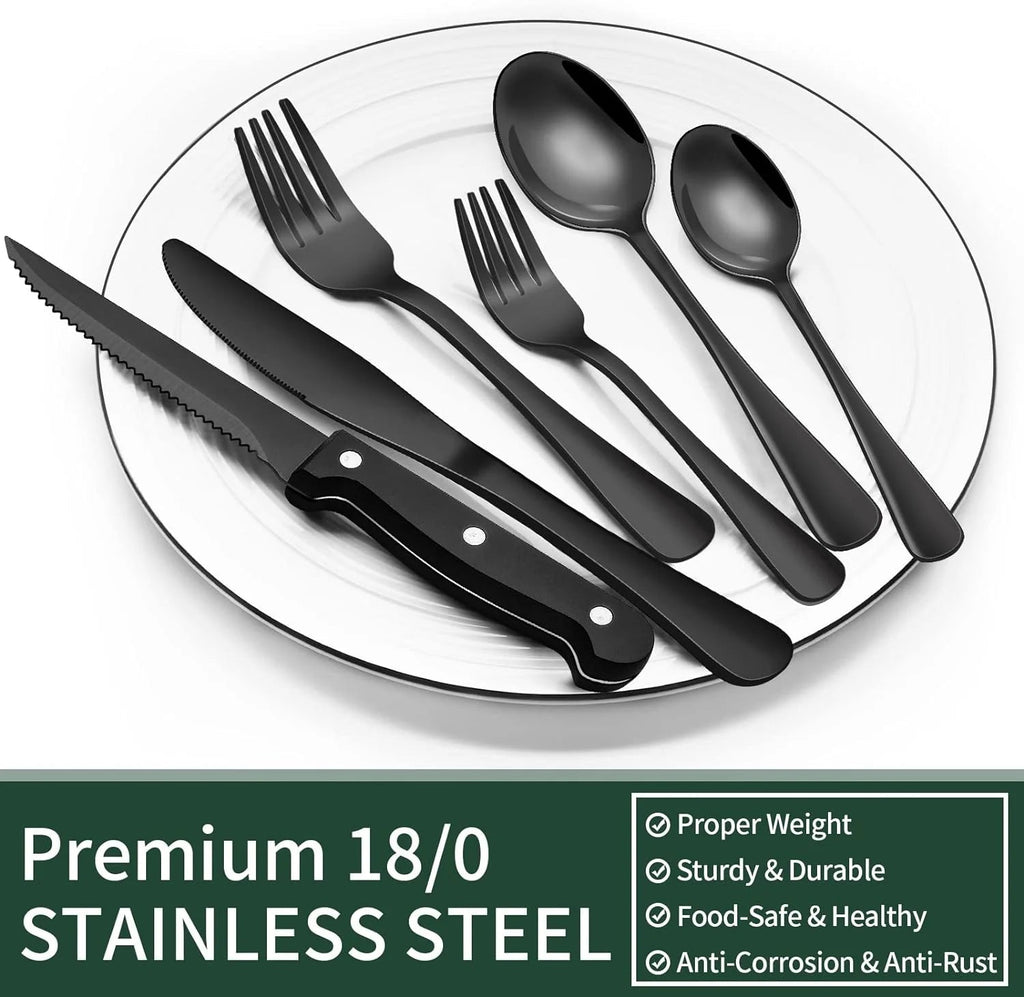 Matte Black Tableware Set - Elegant Organization for Every Dinner - Lamylie