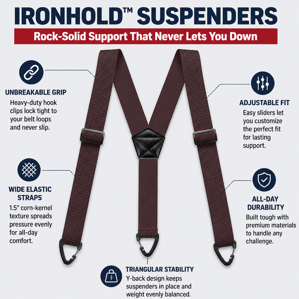 IronHold Suspenders — Εξαιρετικά σταθερή στήριξη που δεν σας απογοητεύει ποτέ - Lamylie