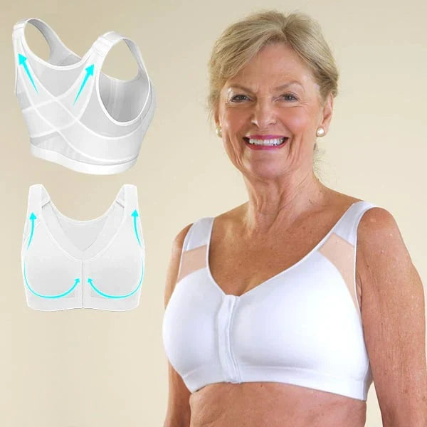 Soutien-gorge confort correcteur de posture à fermeture frontale noir beige blanc - Lamylie