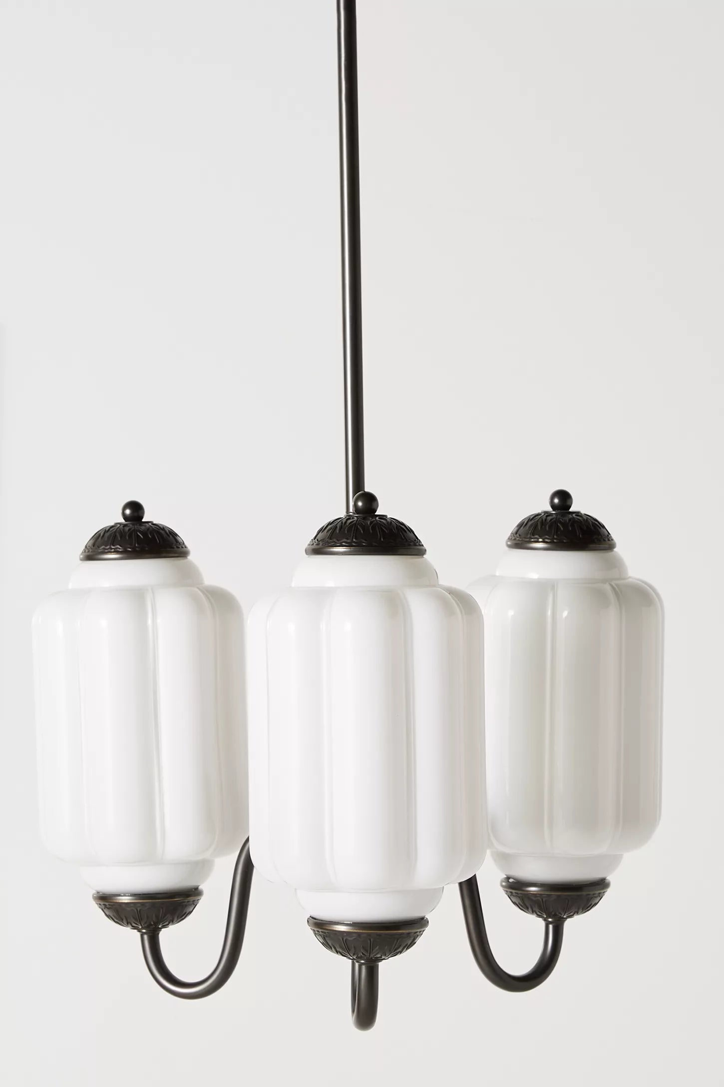 Milk Glass Chandelier Vintage Finish Timeless Elegance Classic Lighting for Dining Room Living Room - Lamylie