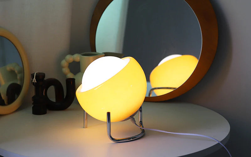 Retro Style Spherical Table Lamp with Warm LED Illumination - Lamylie