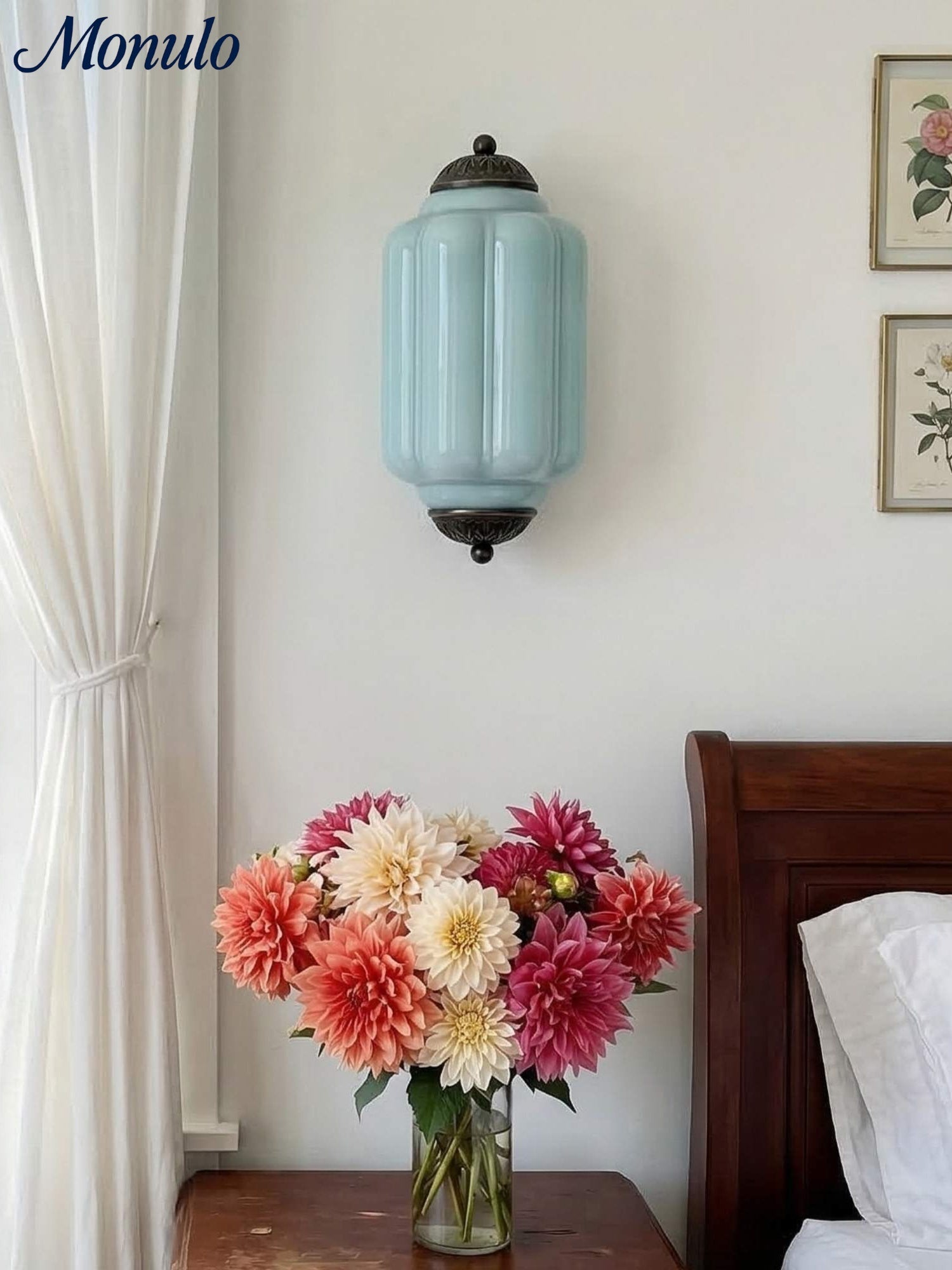 Milk Glass Wall Lamp for Bedroom Hall Scandinavian Style - Lamylie