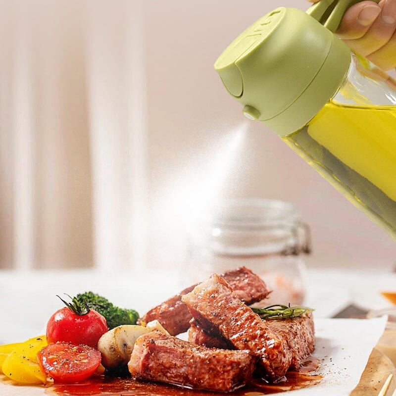 Dispensador y pulverizador de aceite de vidrio de doble función para la cocina - Lamylie