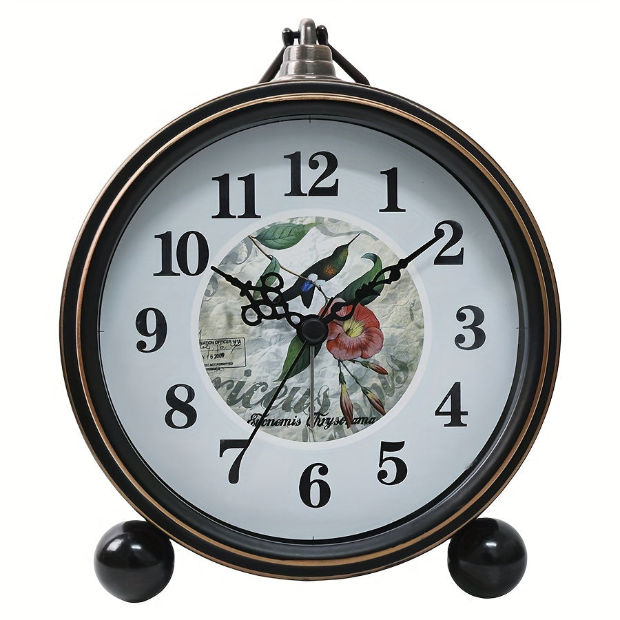 ElegantTime Metall-Nachttischwecker — Leises Uhrwerk, Großes, gut lesbares Zifferblatt