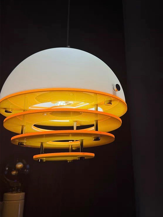 Stylish Pendant Lamp Bauhaus Design Orange-White Ambient Lighting for Modern Interiors - Lamylie