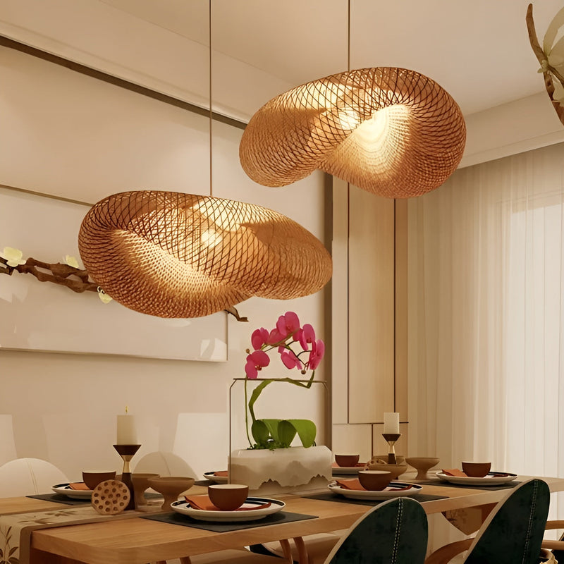Organic-Style Bamboo Pendant Lamp with Natural Design - Lamylie