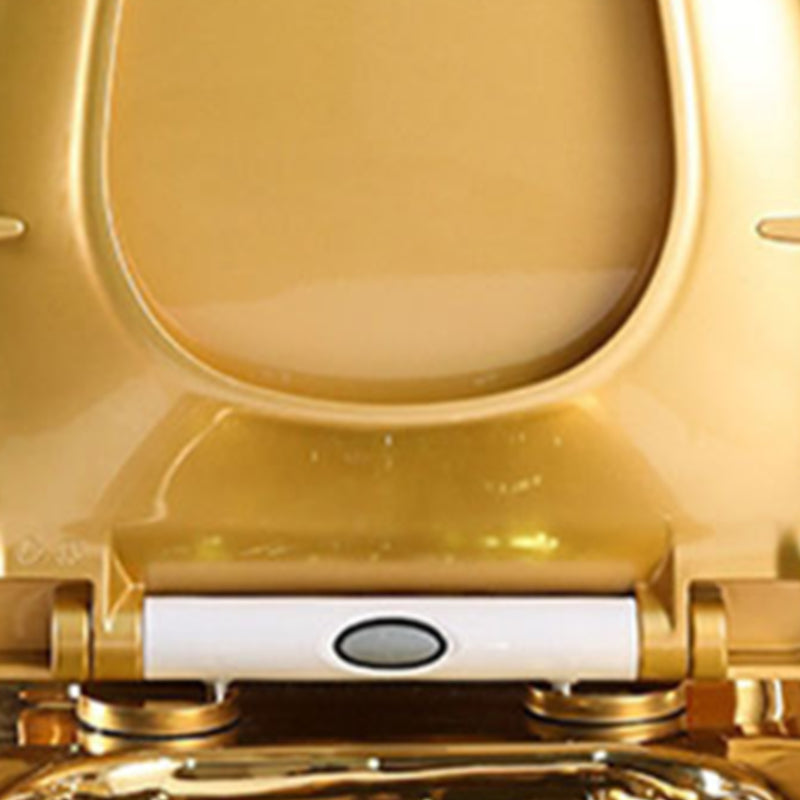 One-piece Standing Toilet Gold-colored Ceramic Closet for Modern Bathrooms - Lamylie