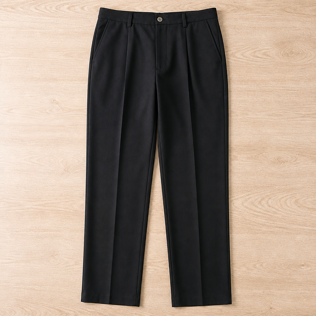 Marcello – Pantalon habillé plissé taille haute à jambe droite décontractée - Lamylie