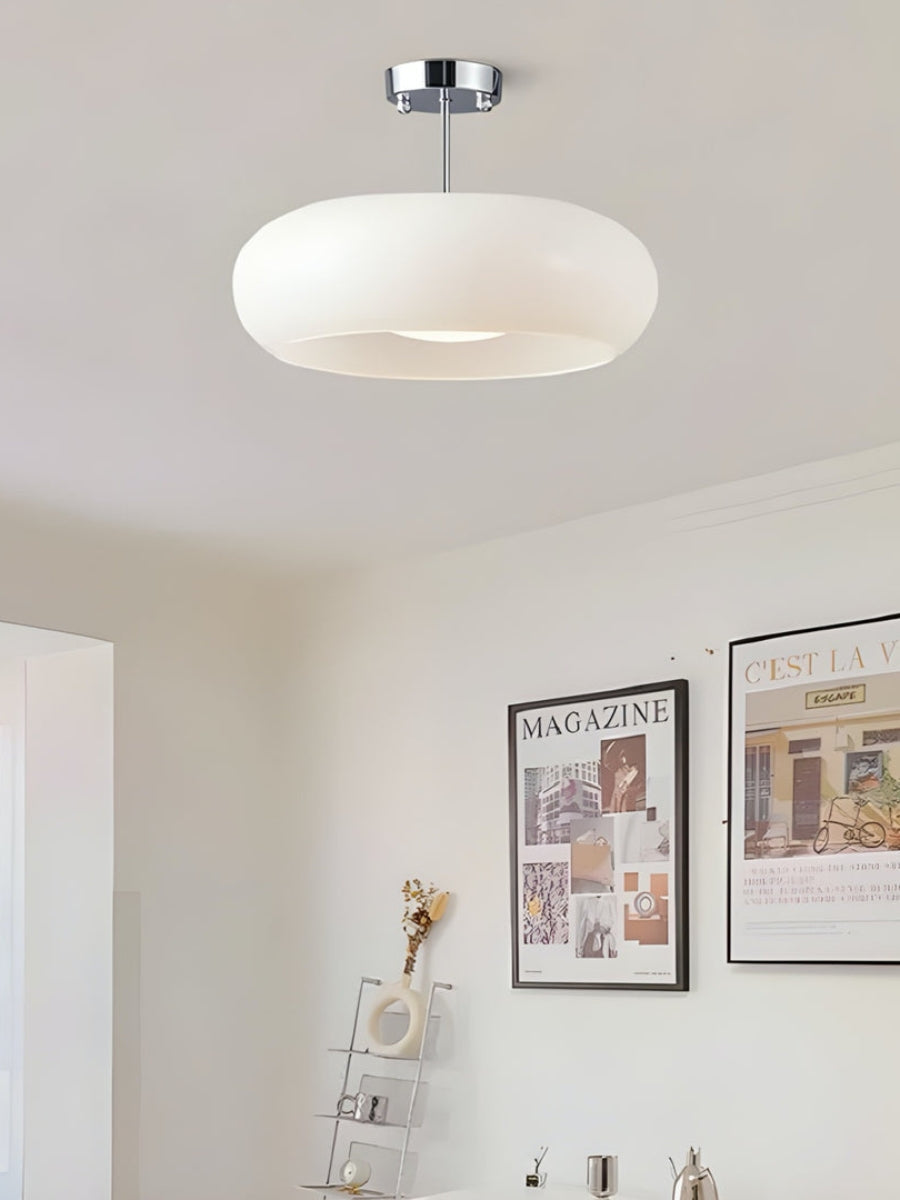Ceiling Lamp Glass Disc Bauhaus Design Brass or Chrome Orange Yellow or White Glass Retro Stylish Lighting - Lamylie