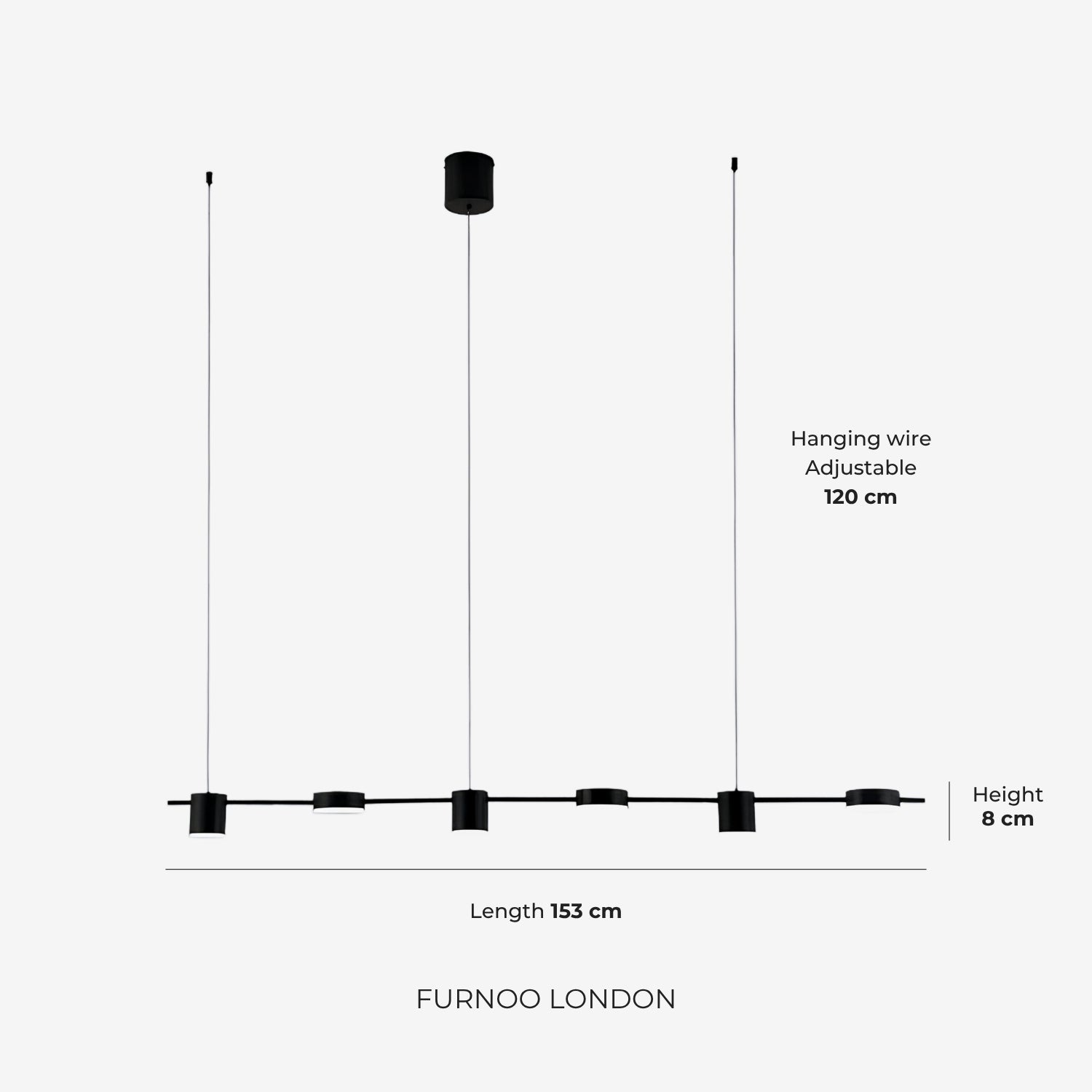 Linear LED Pendant Lamp Helios | Modern Lighting with Metal and Acrylic for Dining Room and Living Room - Lamylie