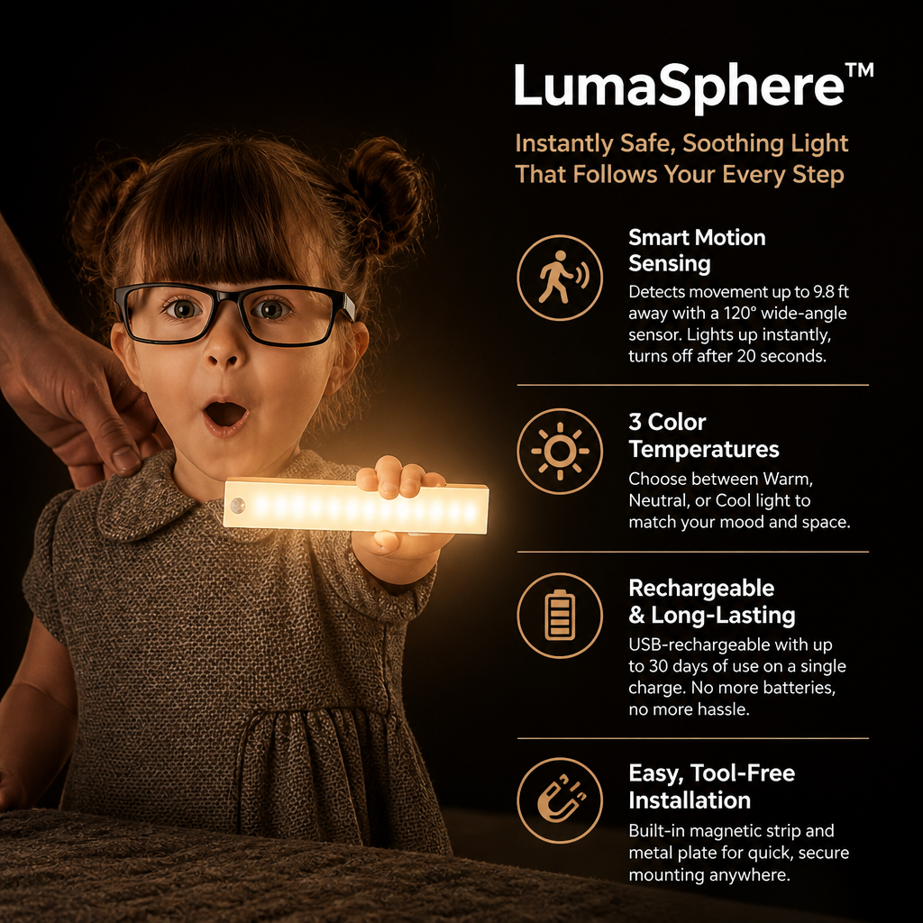 LumaSphere — Okamžitě bezpečné, uklidňující světlo, které sleduje každý váš krok – Lamylie