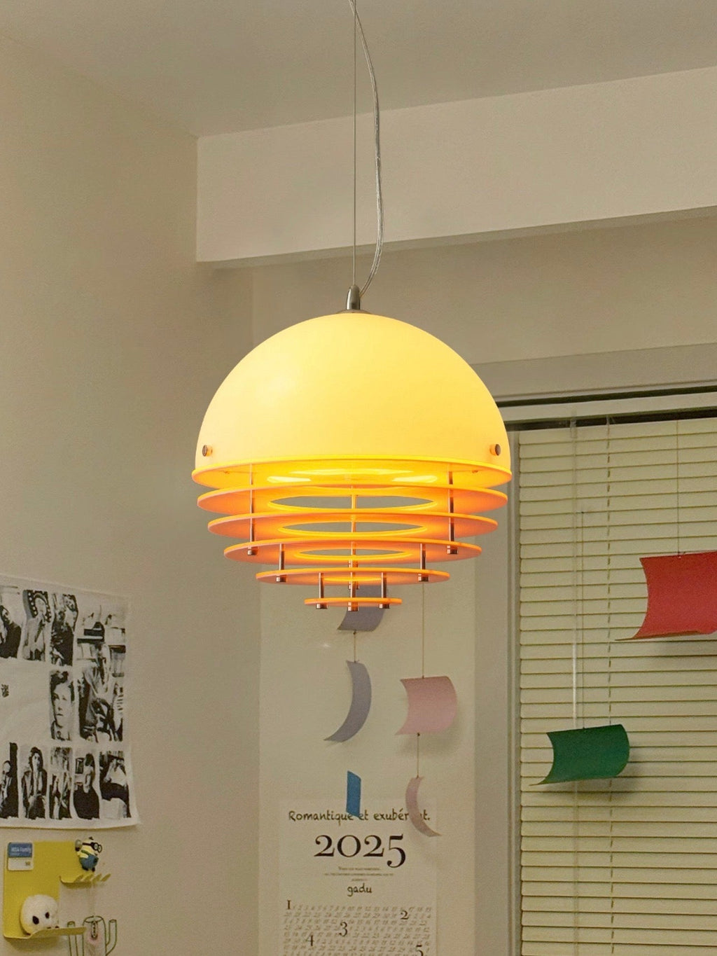 Stylish Pendant Lamp Bauhaus Design Orange-White Ambient Lighting for Modern Interiors - Lamylie