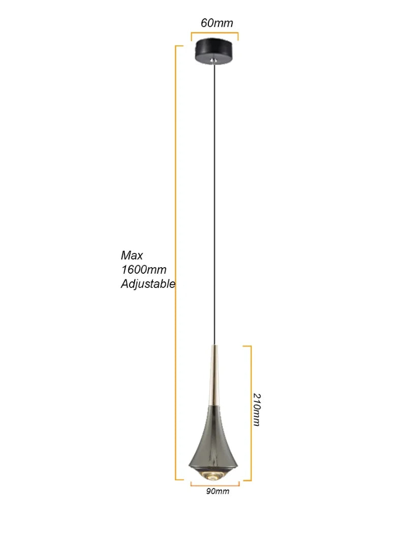 Lumenora Candeeiro Suspenso LED em Forma de Lágrima — Estrutura de Teto Metálica Nórdica