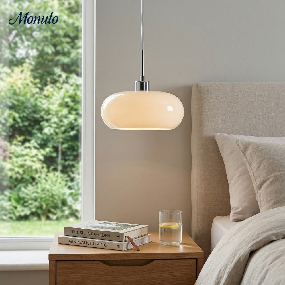 Bauhaus Glas Pendelleuchte Metall 11cm Nordisches Design Esszimmer Küche - Lamylie